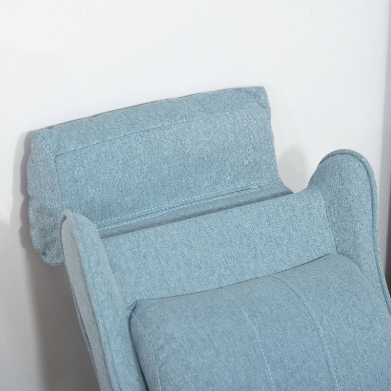Poltrona per bambini con poggiapiedi regolabile, schienale reclinabile, blu