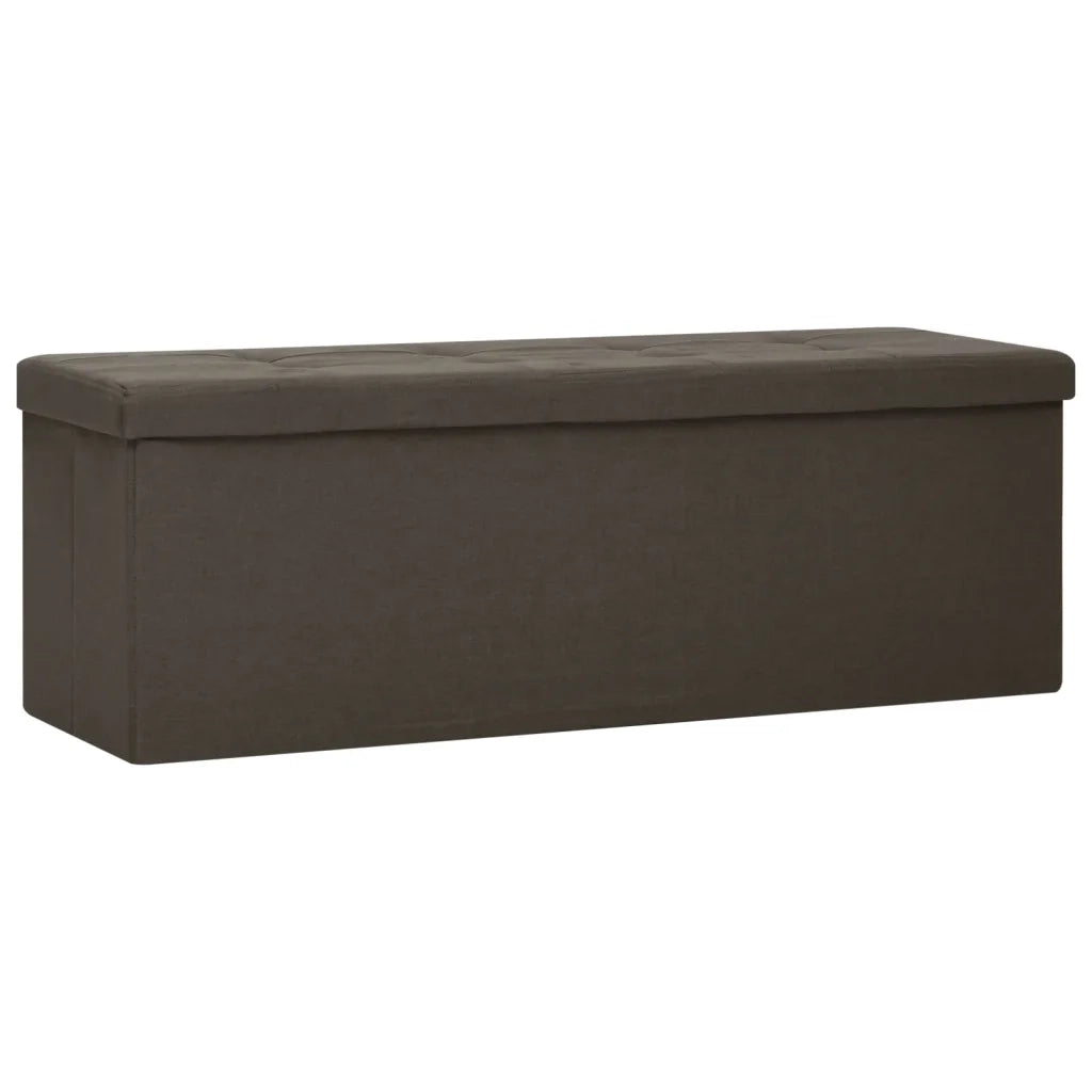Cassapanca Pieghevole Marrone Scuro in Simil Lino 338794