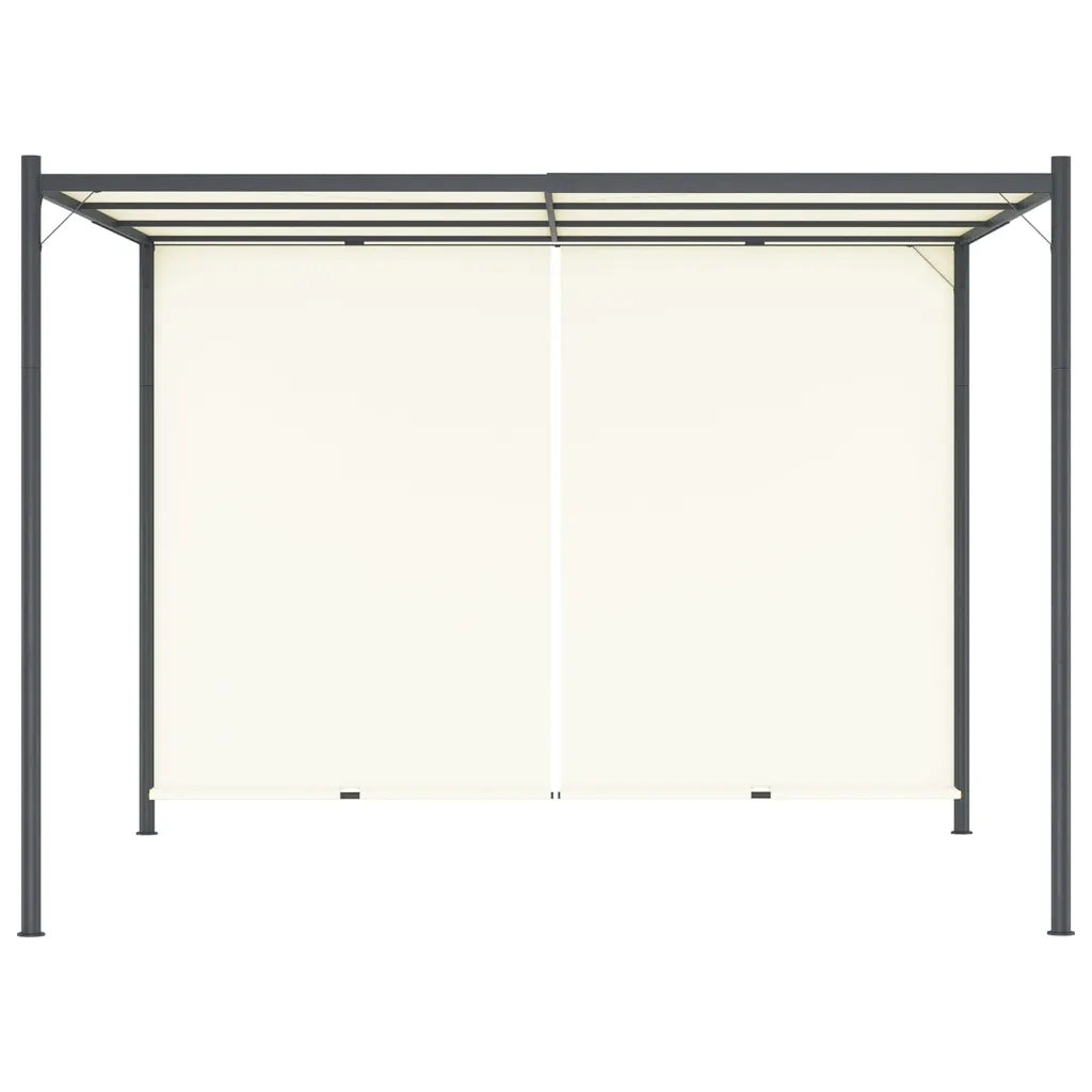 Pergola con Tetto Regolabile Bianco Crema 3x3 m in Acciaio 49323