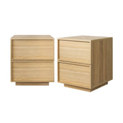 Set 2 comodini effetto legno 2 cassetti, marrone naturale