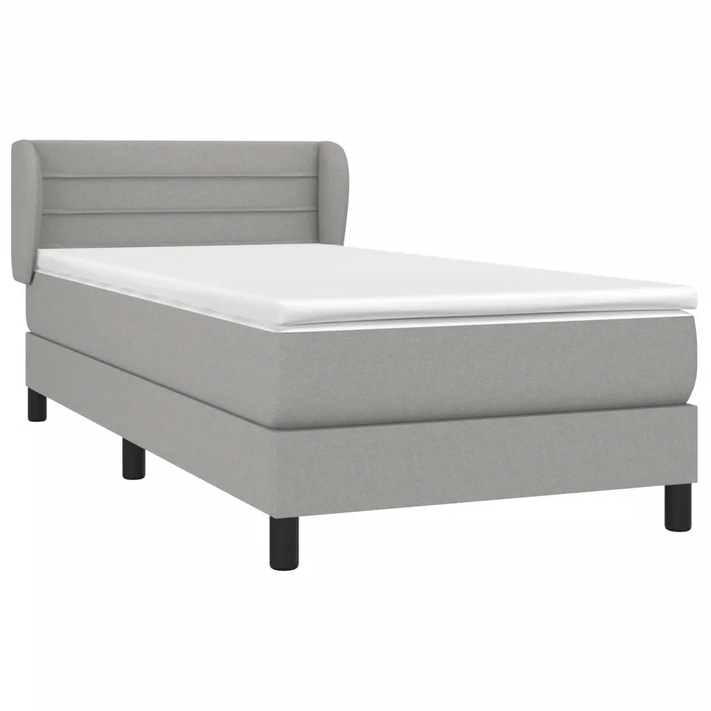 Giroletto a Molle con Materasso Grigio Chiaro100x200 cm Tessuto