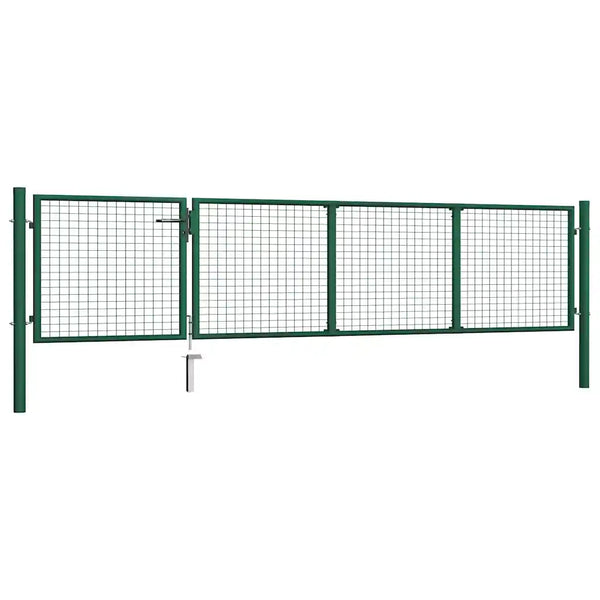 Cancello da Giardino in Acciaio 350x75 cm Verde 144304