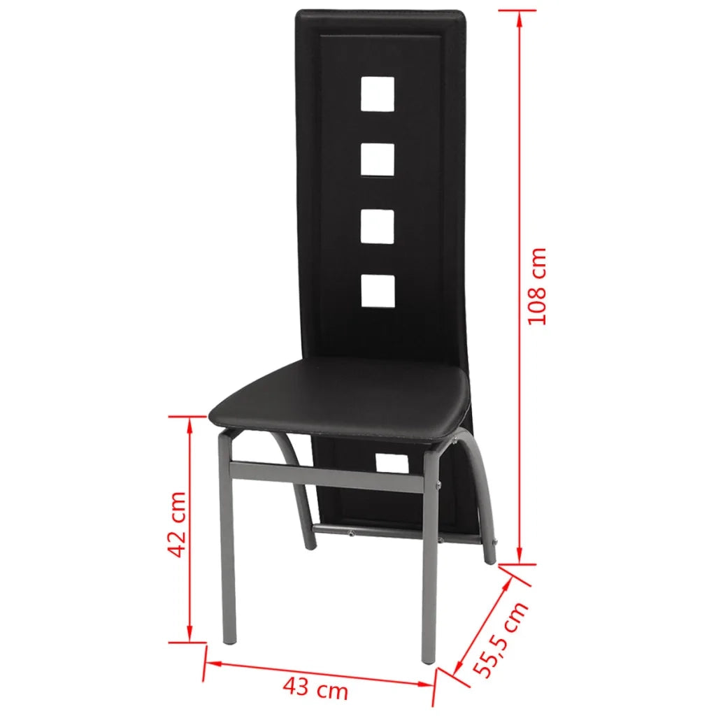 Sedie da Pranzo 4 pz Nere in Similpelle 243645