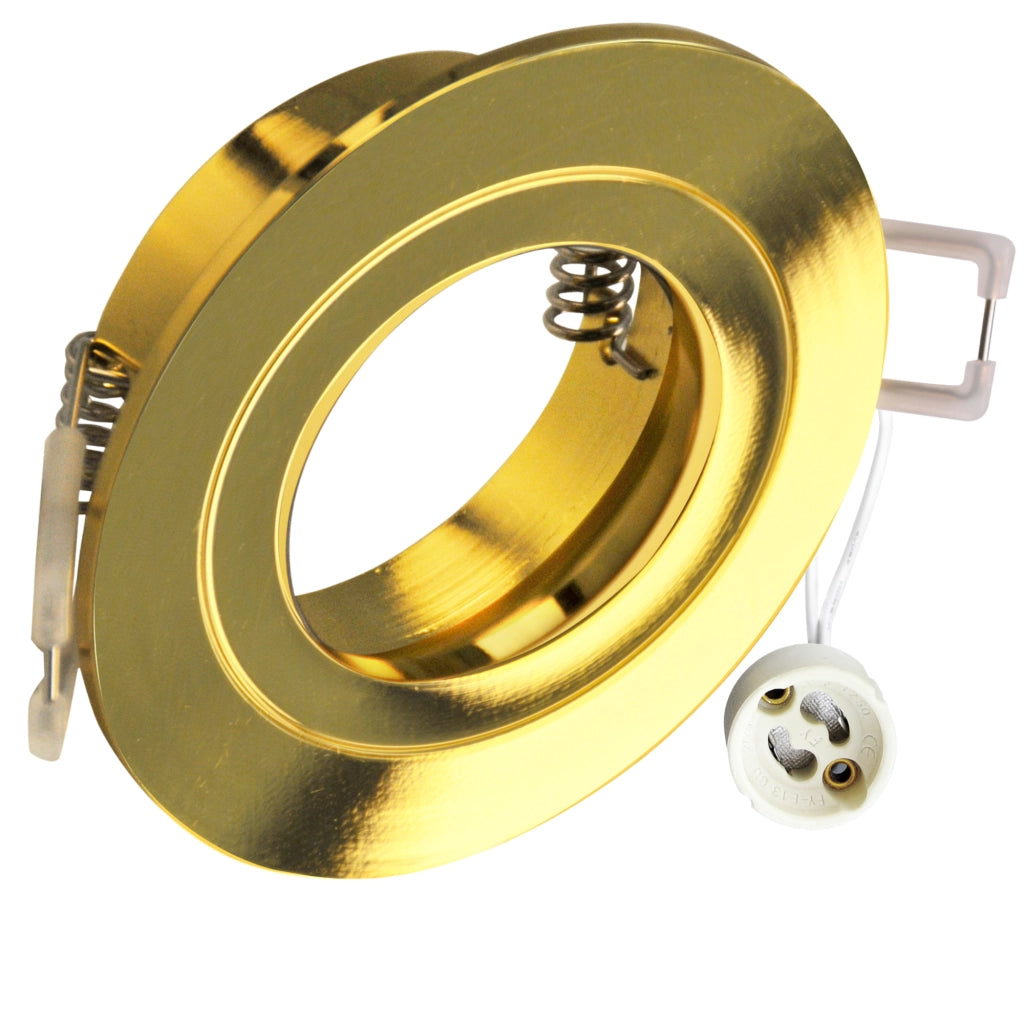 Faretto da incasso tondo oro GU10 in alluminio Polux