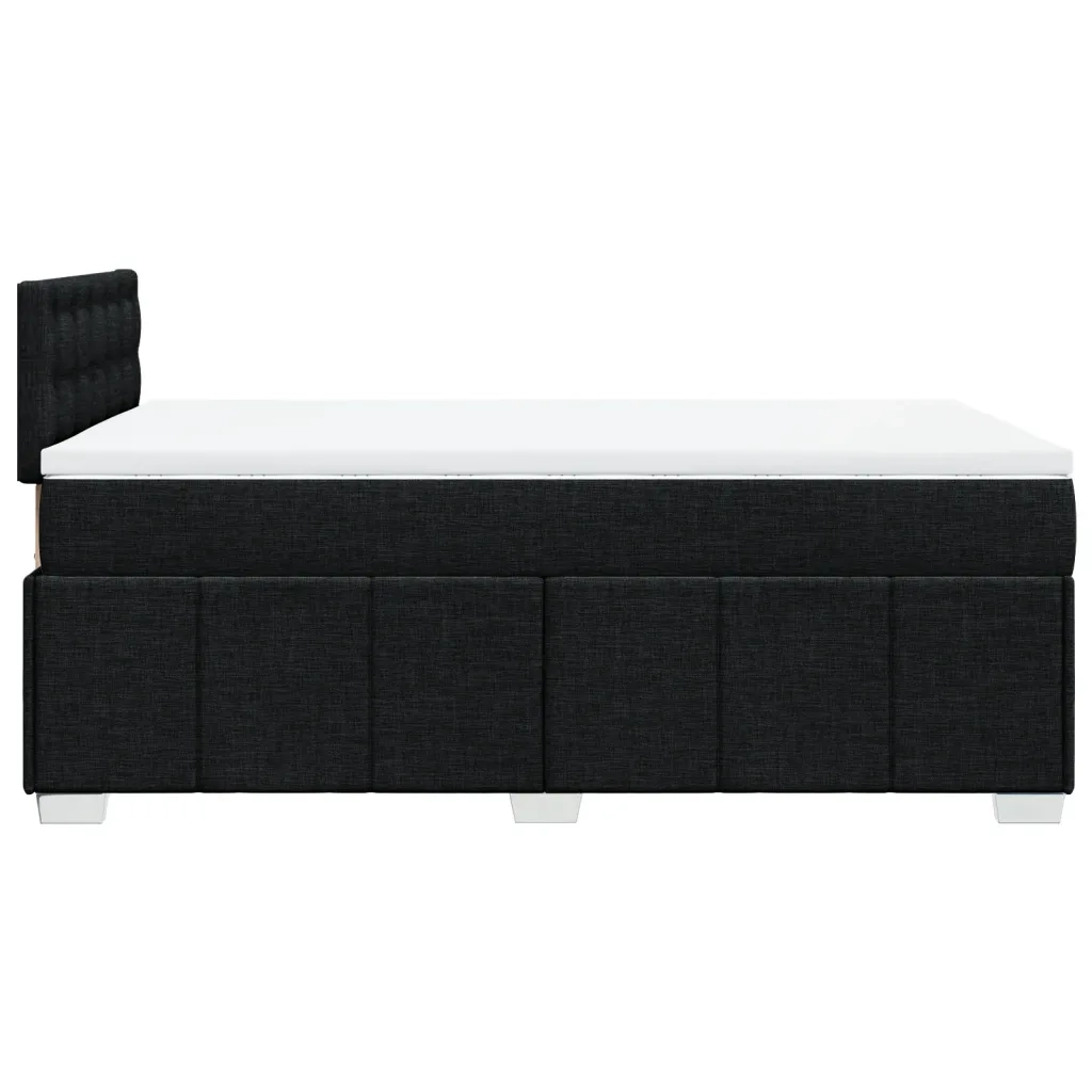 Giroletto a Molle con Materasso Nero 120x200 cm in Tessuto