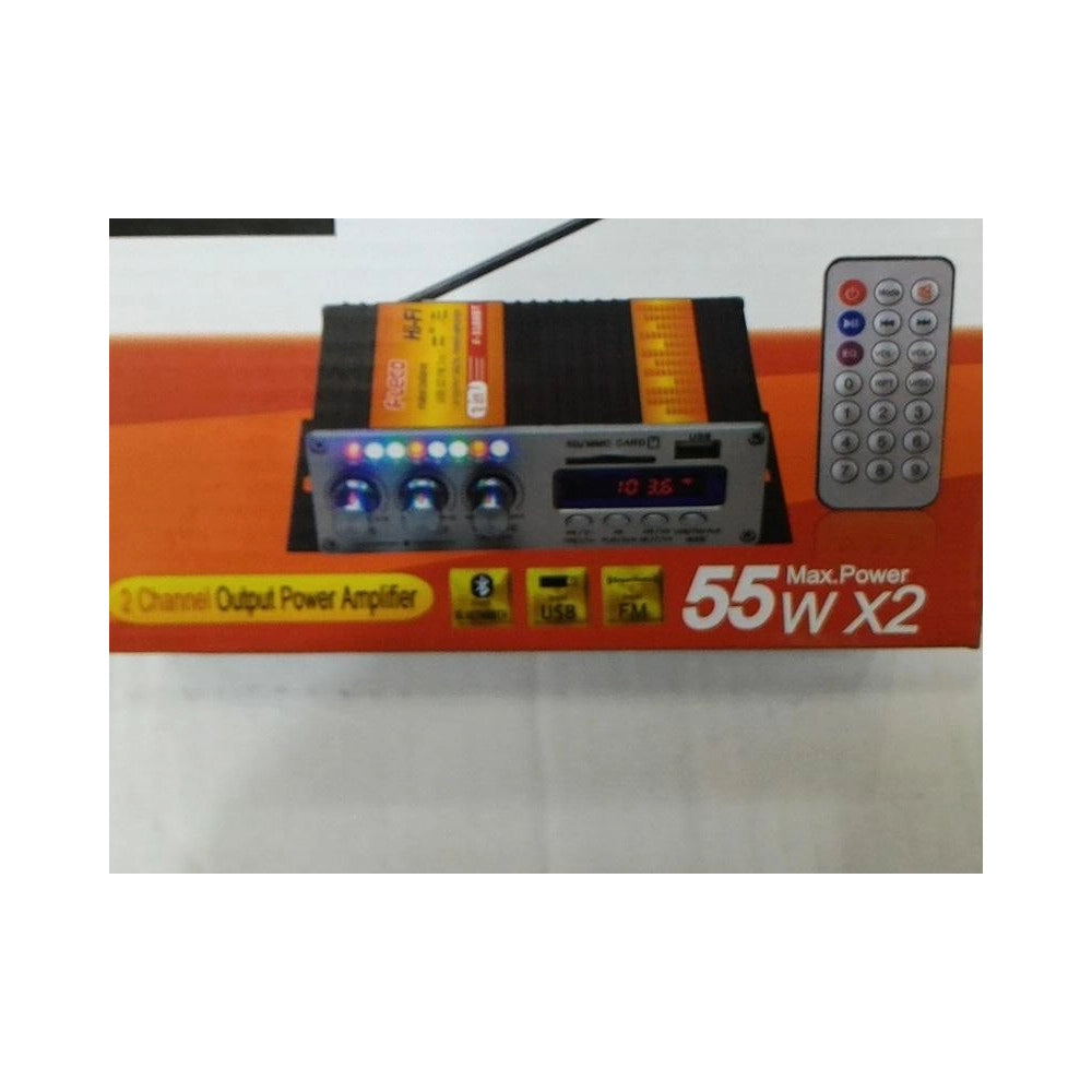 Trade Shop - Mplificatore Audio Aux Usb Mp3 Casa Auto 2 Canali Stereo 55w Bluetooth 3188 Bt -