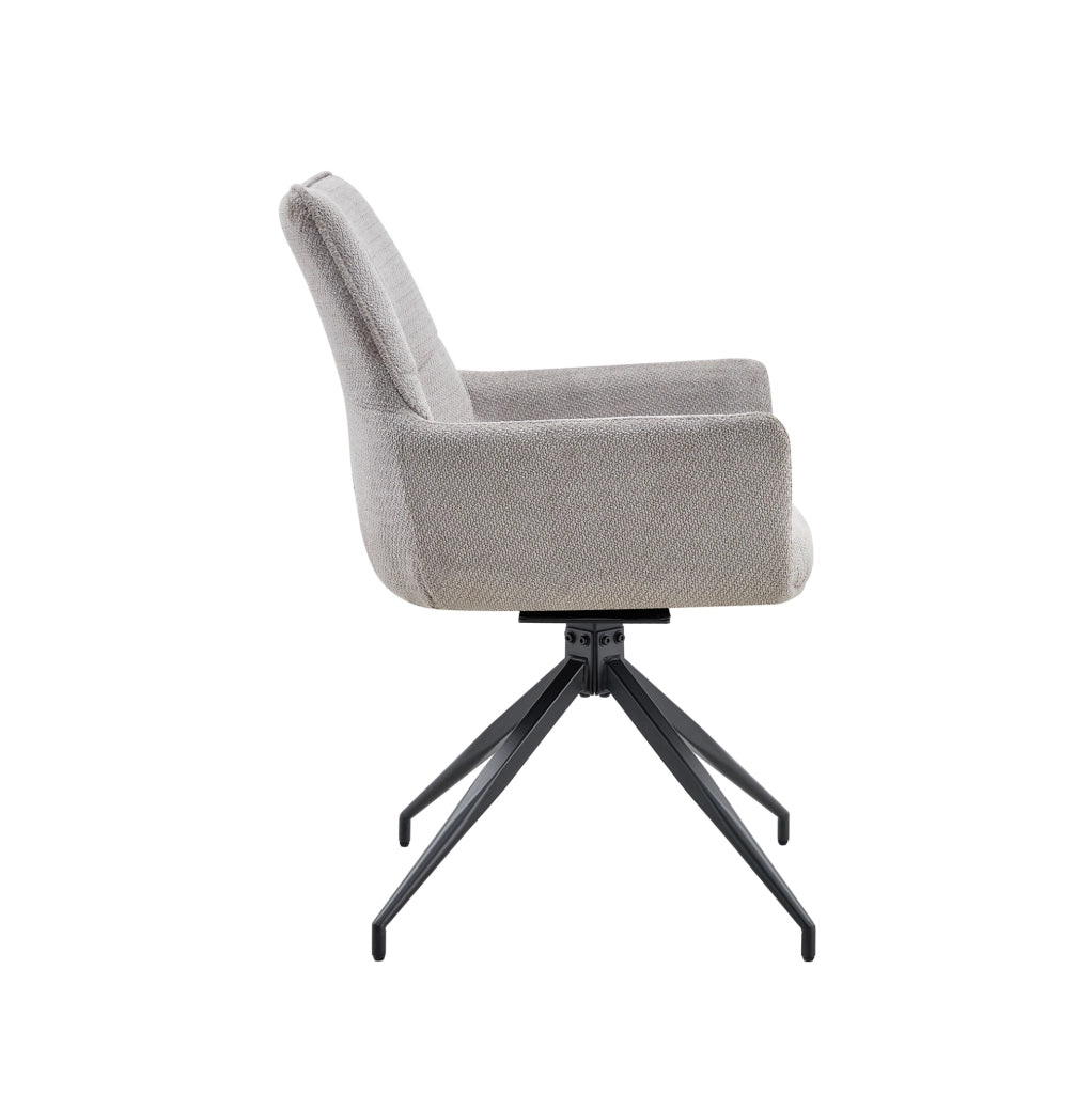 Sedia girevole 360° imbottita grigia con gambe in metallo