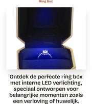 Scatola per Anello con Illuminazione a LED - Ideale per Proposta di Matrimonio - Cassetta per Anelli a Ottagonale in Oro - Opificio per Gioielli di Lusso - Adatta per Donne - Valigetta per Anelli con LED
