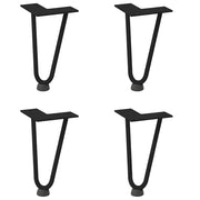 Gambe a forcina per tavolino da caffè 4 pz nere 20 cm in acciaio massiccio 4012412