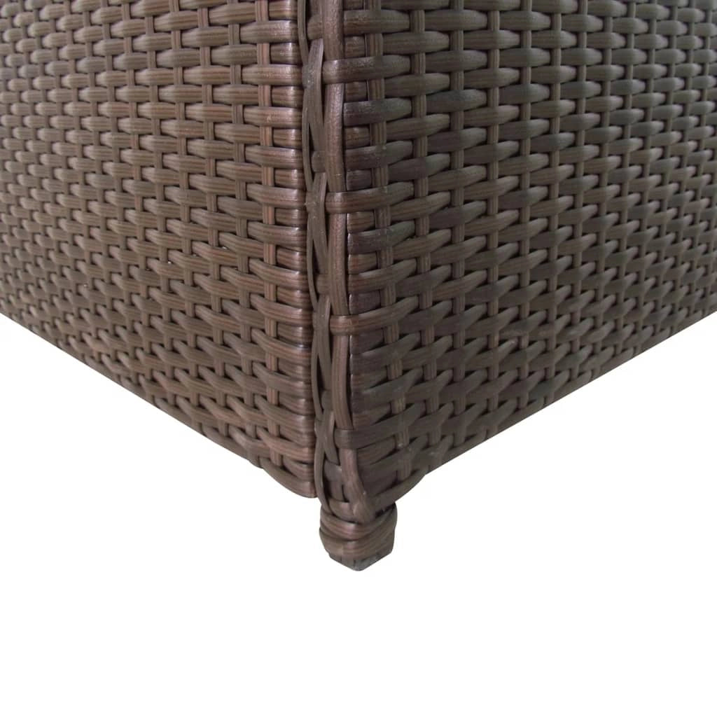 Contenitore/cassa da giardino marrone 120 x 50 x 60 cm resina intrecciata 02_0013096