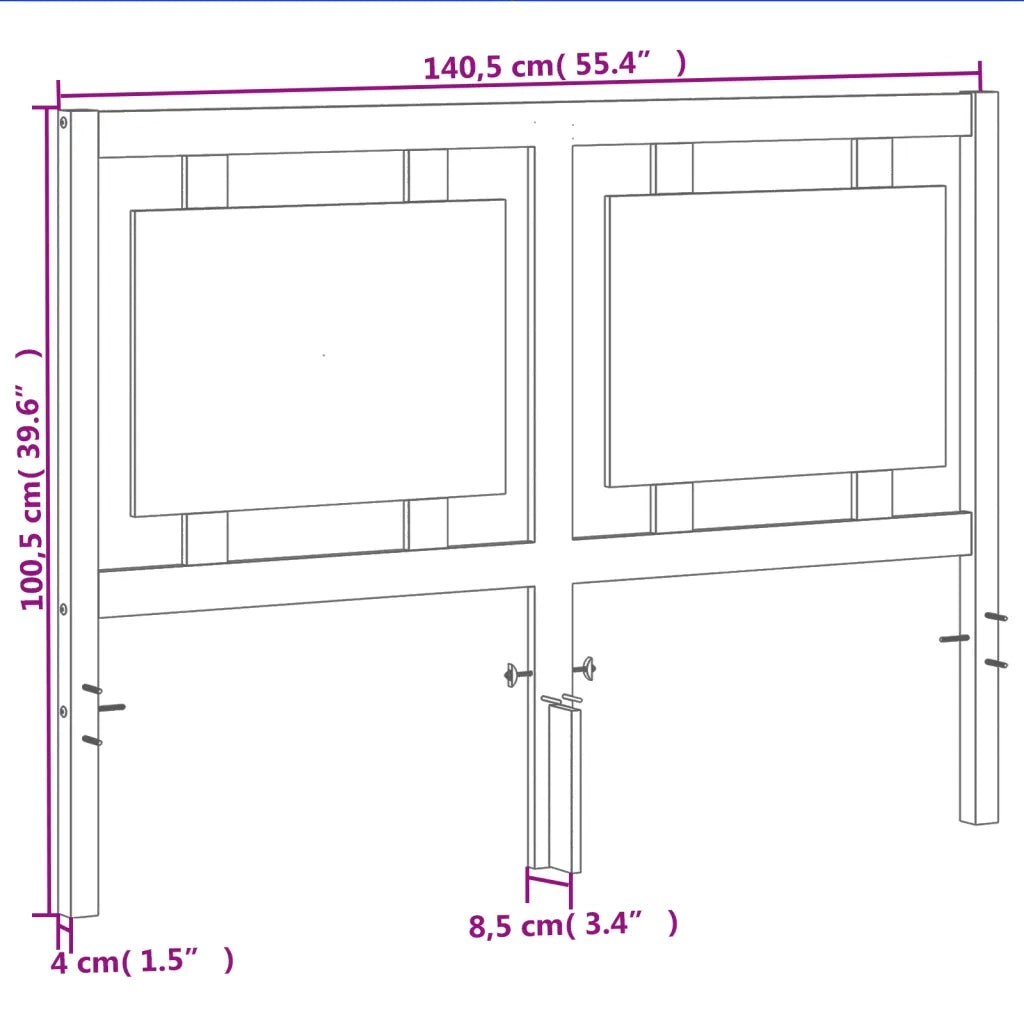 Testiera Marrone Cera 135 cm in Legno Massello di Pino 844210