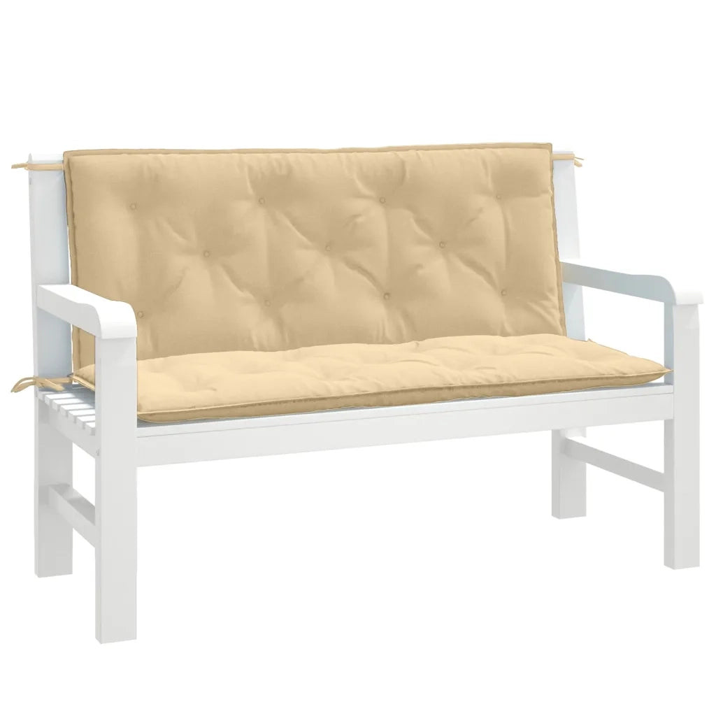Cuscini Panca Giardino 2 pz | Cuscini per sedie Beige M¨¦lange 120x50x7 cm in Tessuto