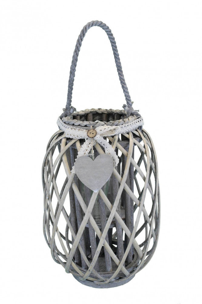 Lanterna Flavienne   in Vimini Grigio