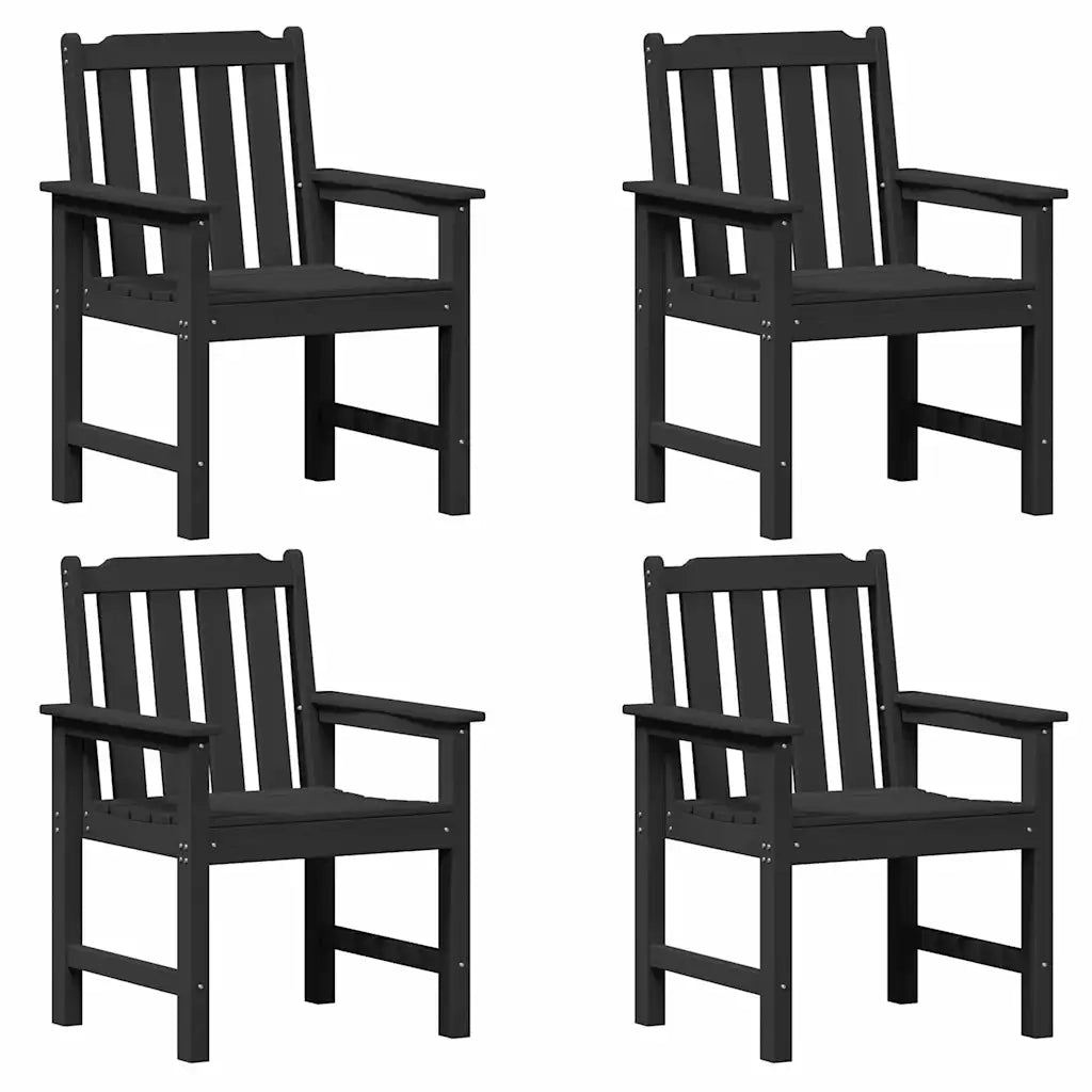 Sedia da Giardino 4 pcs Nero 65.5 x 59 x 88 cm Polietilene 3335796