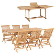 Set da pranzo da esterno 7 pezzi 150-200x100x75 cm teak massello 02_0014510