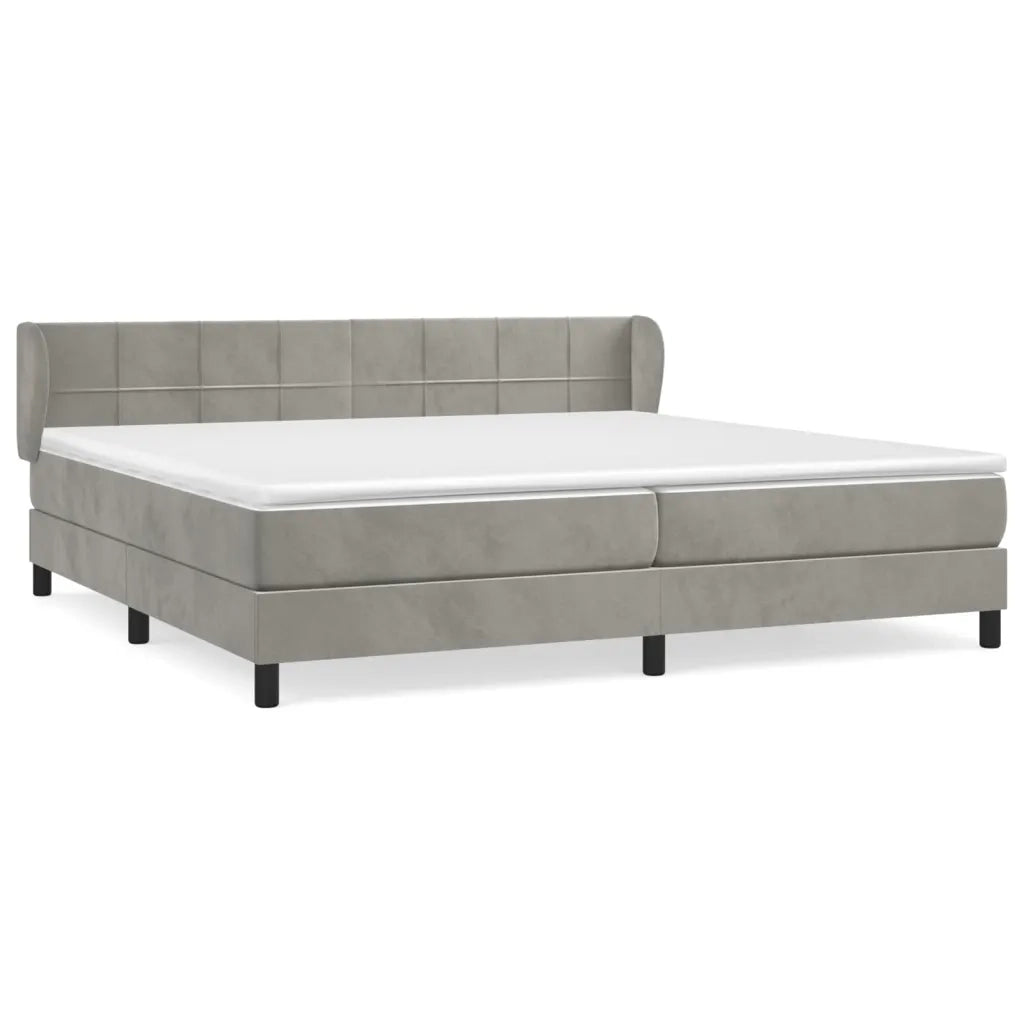 Giroletto a Molle con Materasso Grigio Chiaro 200x200cm Velluto 3127511