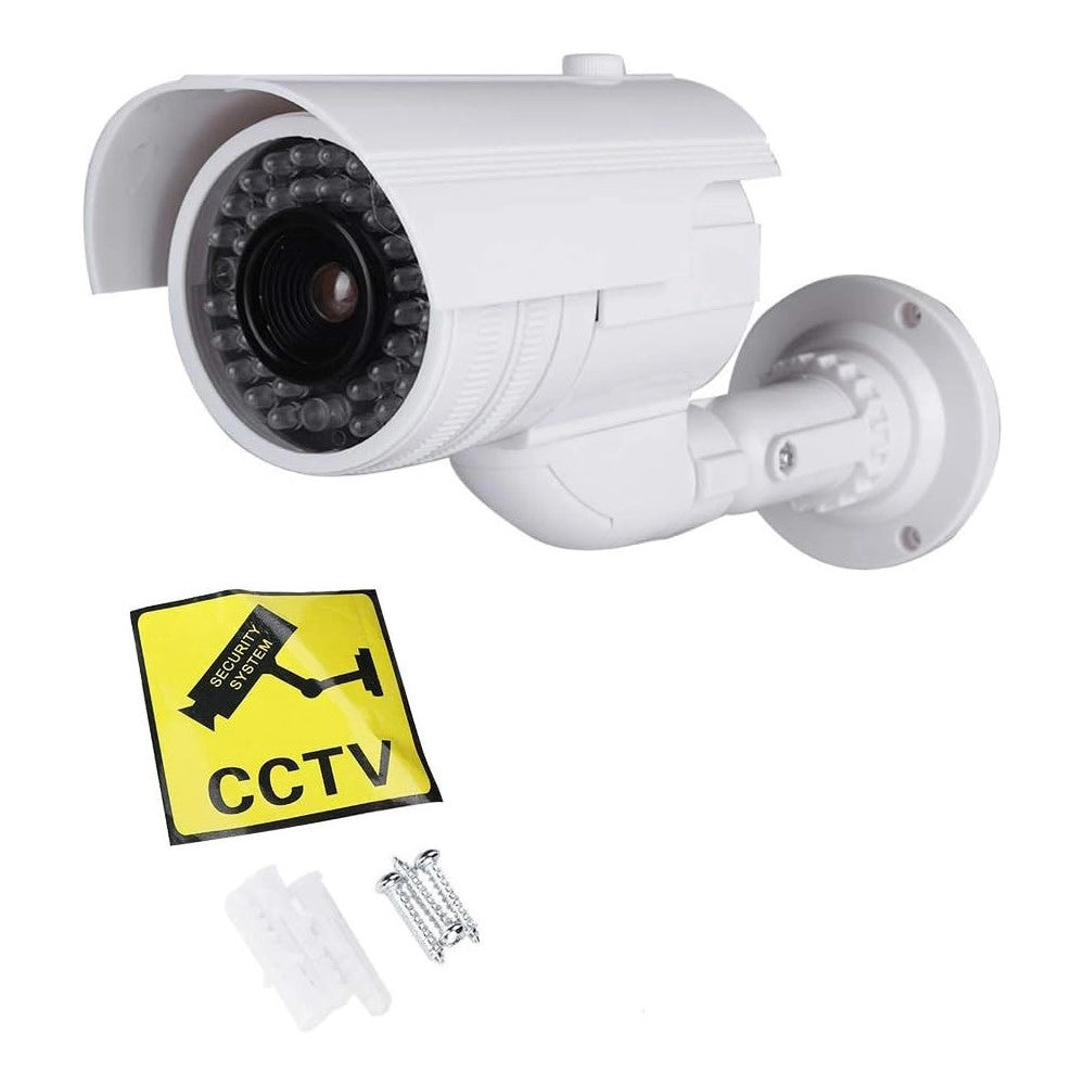 Trade Shop - Telecamera Finta Dummy Con Led Ir Lampeggiante Camera Videosorveglianza Staffa -