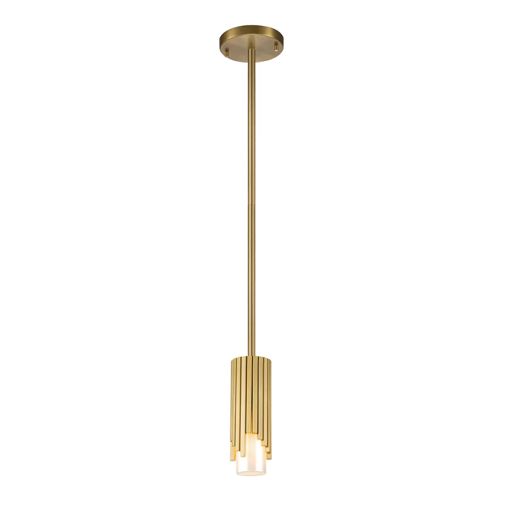Sospensione Elstead Marvele ottone anticato vetro opale 1xE14
