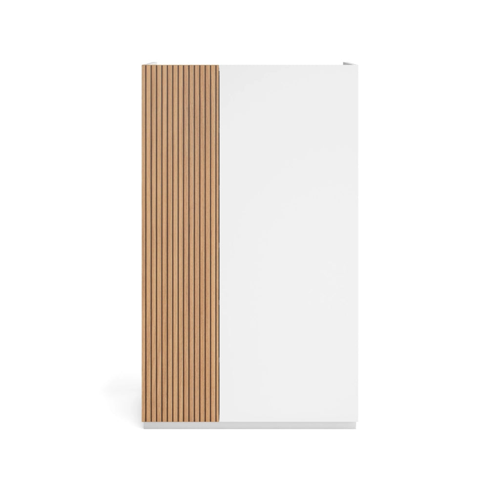 Scarpiera Herdasa effetto bianco anta stampa doghe 122x70x35