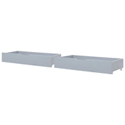 Set di 2 cassetti per il letto in legno di pino grigio Scatole sotto il letto con ruote