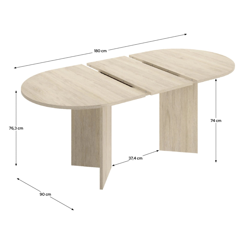 Espanola, Tavolo Allungabile 6 Posti, 90x140x76h cm Marrone Rovere