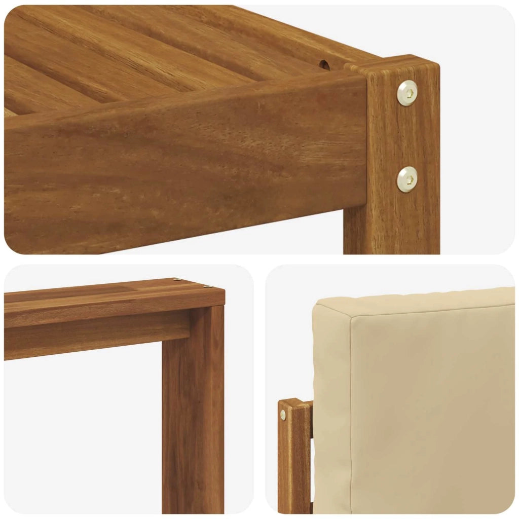 Set di divani da esterno con cuscino 6 pcs Naturale e Beige 3366016