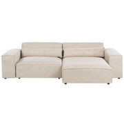 Divano angolare modulare a 2 posti a sinistra Divano componibile in velluto beige con gambe nere Soggiorno moderno