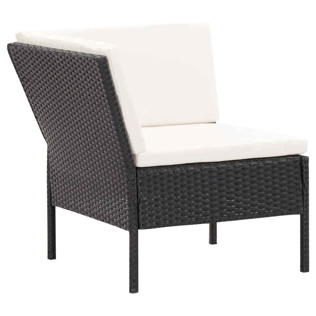Set di mobili da giardino 6 pz con cuscini in poly rattan nero 02_0016915