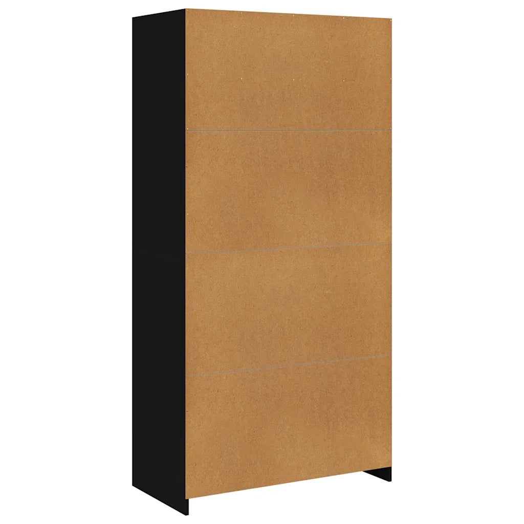 Armadio Nero 100x50x200 cm in Legno Multistrato 800604
