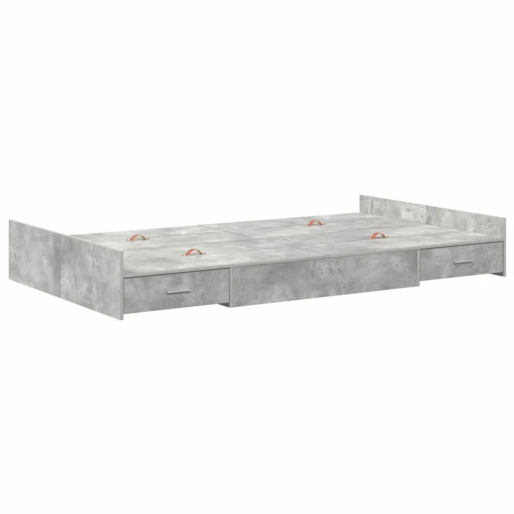 Struttura letto con contenitore Grigio cemento 120 x 190 cm 3335328