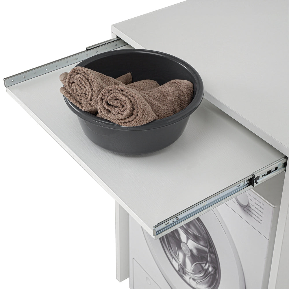 Mobile coprilavatrice 70cm salvaspazio in legno bianco con cassetto scorrevole linea Pilar