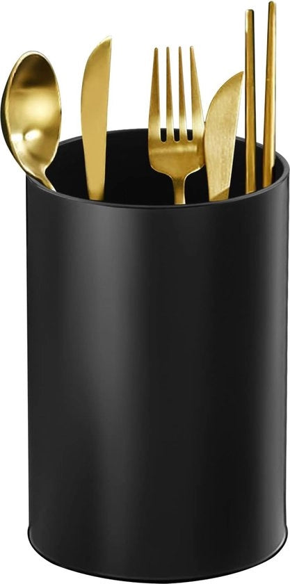 Sostegno per accessori da cucina, contenitore per utensili da cucina, supporto per accessori da cucina in plastica, contenitore per posate rotondo per la cucina.