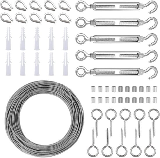 Kit di accessori per giardino per la rimozione della rete 30m PVC trattato contro la ruggine con viti a goccia e chiave a stella decorativa