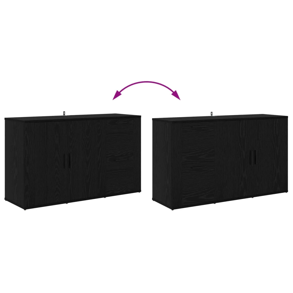 Credenza Rovere Nero 100 x 33 x 59.5 cm Legno multistrato 881140