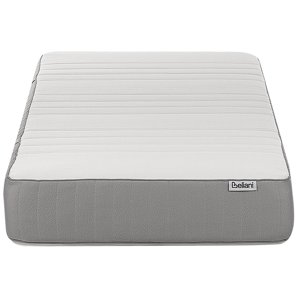 Materasso EU Duro 80 x 200 cm Bianco Grigio Schiuma Imbottitura Poliestere Sfoderabile