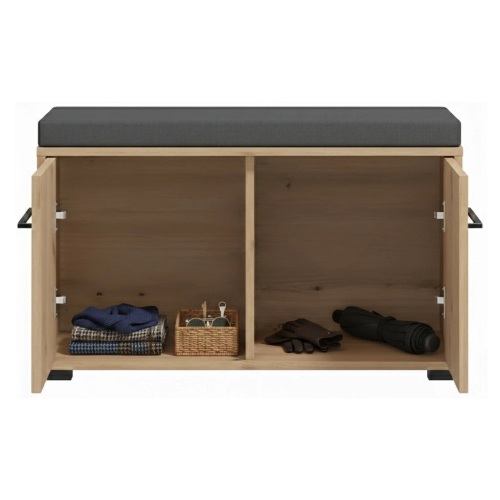 Pincara, Mobile da Ingresso un Ripiano, 80x40x49h cm Marrone Rovere Nodi