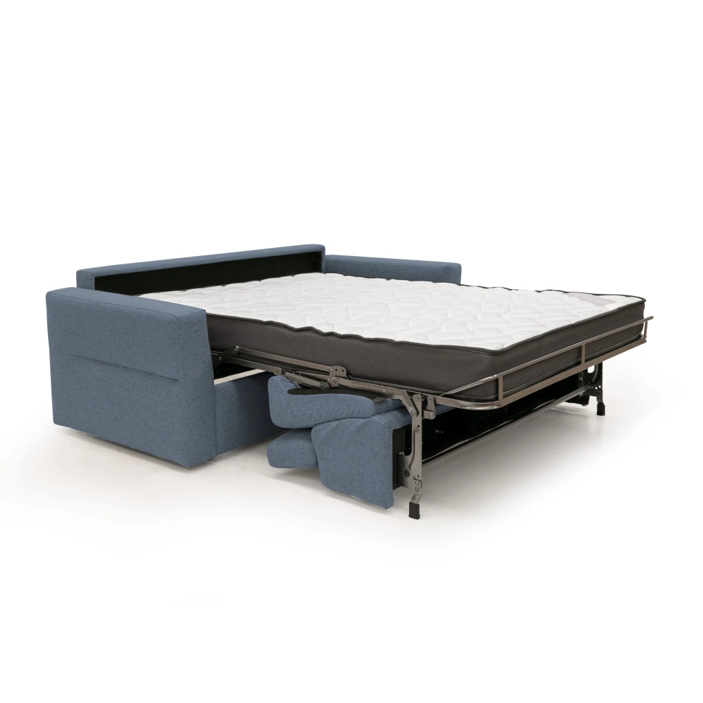 Avalon Divano letto con materasso H18 180 cm (mat. 120x197 cm) blu