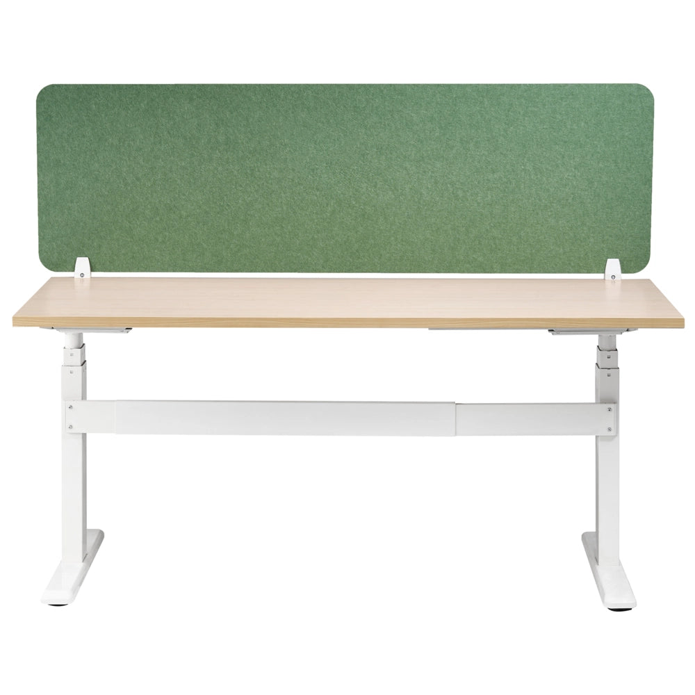 Pannello Divisorio da Scrivania Verde in PET con Rivestimento in Tessuto, 160 x 50 cm, Schermo Acustico per Ufficio e Home Office