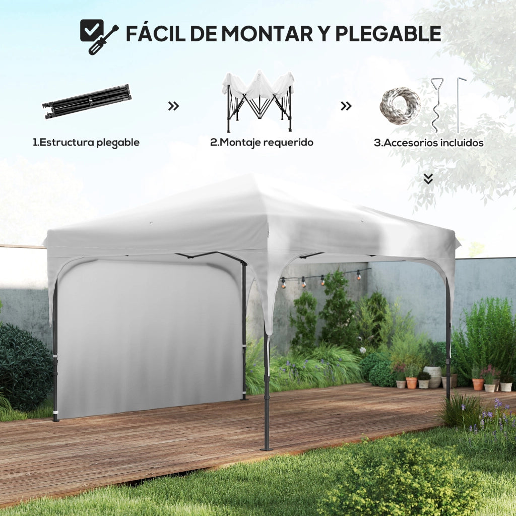 Casetto Giardino 3x3 m ¨C Zephmum ¨C Bianco Impermeabile Pieghevole con Sacche Sabbia