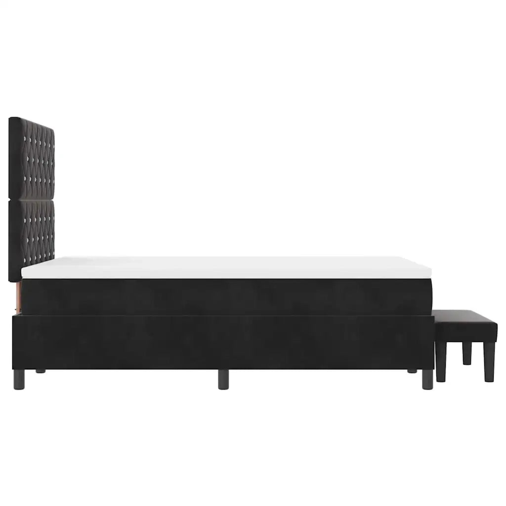 Letto a molle con testiera Nero 200 x 120 cm Velluto 3344440