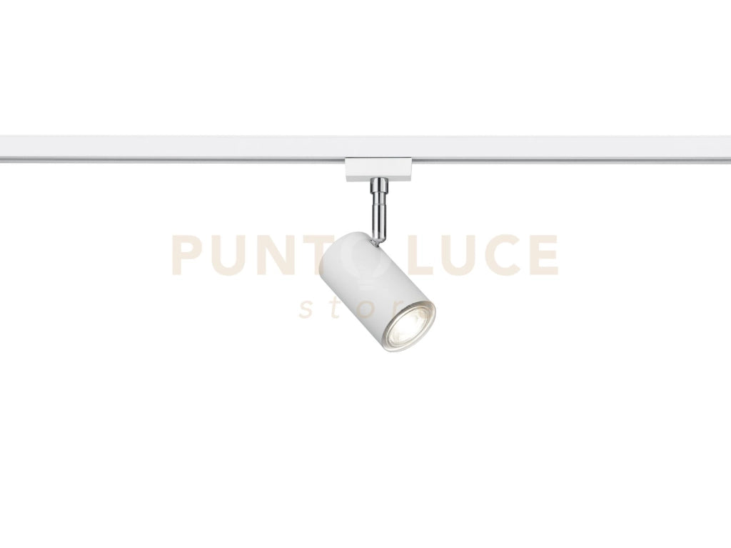 DUOLINE MARLEY SPOT ORIENTABILE METALLO BIANCO L. 10,2CM PER SISTEMA BINARIO 1 LUCE ATTACCO GU11