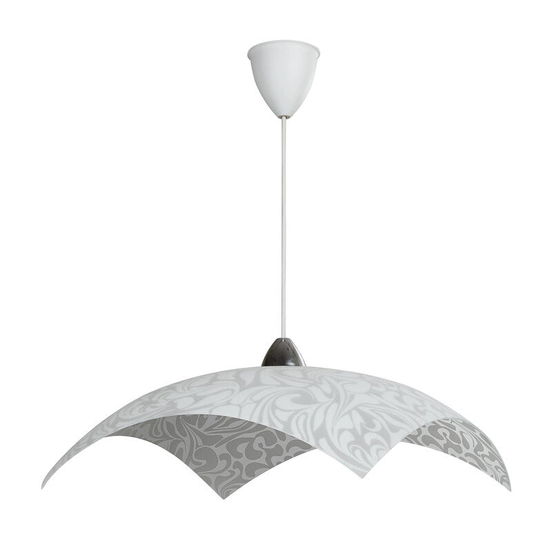LAMPADA SOSP DANIEL 50X50 1XE27 VETRO LASTRA BIANCO
