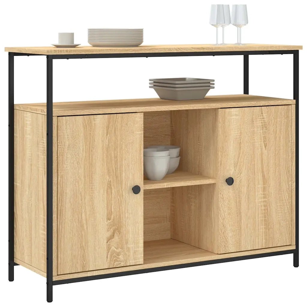 Credenza Rovere Sonoma 100x35x80 cm in Legno Multistratocod mxl 107344