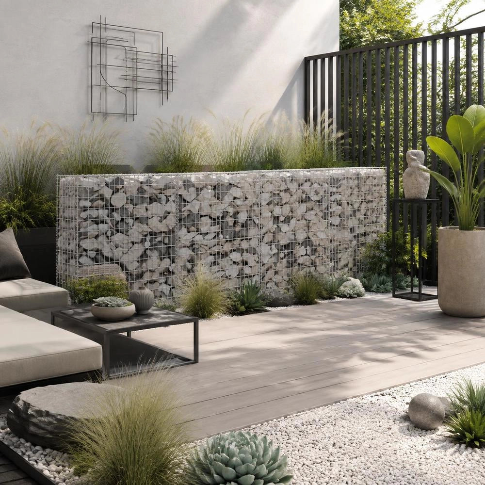 Gabion Basket Planter, Raised Vegetable Bed, Steel, 300x30x100 Cm