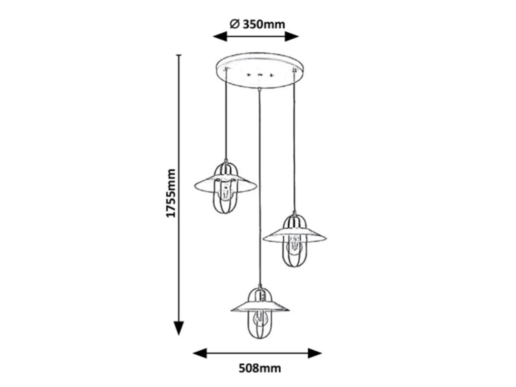 Lampada a sospensione Rabalux Nesrin 3xE27 ottone industriale