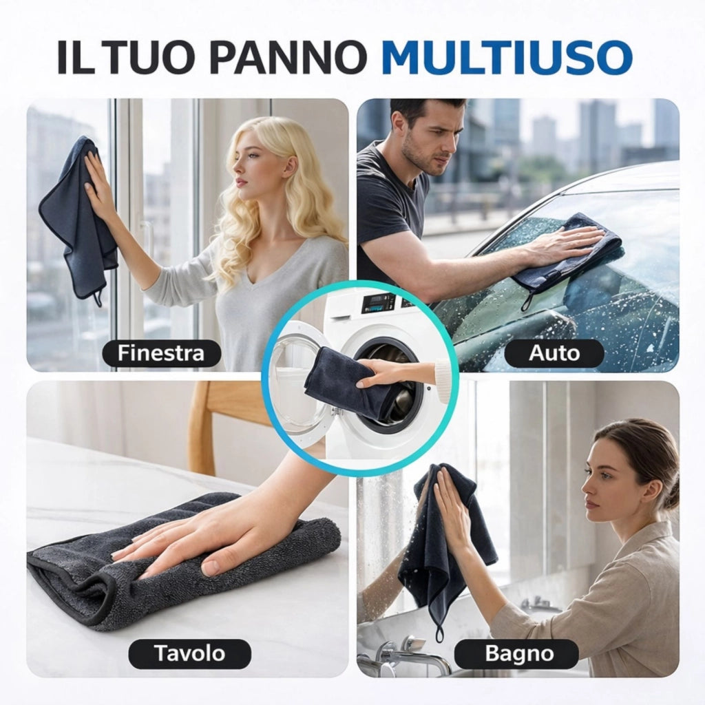 Panno Microfibra 50x60 cm Ultra Assorbente Asciugatura Rapida Auto Casa 17387-3