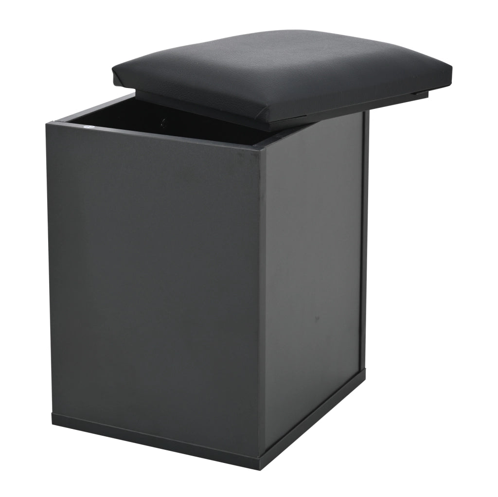 Tavolino da caffè 100x50 cm con altezza regolabile; LED; 2 cassetti e 2 sgabelli; nero