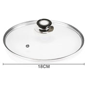 Trade Shop - Coperchio In Vetro Accessorio Per Padella Pentole Universale Con Foro Vapore ø18-26-30cm -    -diametro 18cm   -
