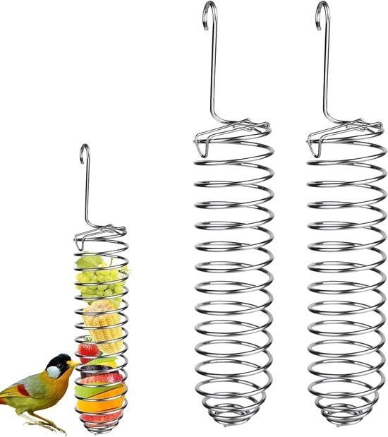 Accessori per volatili, 2 pezzi di ciotola alimentare in acciaio inossidabile per pappagalli, supporto per frutta e verdura, accessori per voliera per pappagalli, pappagalletti, cacatue, arini, pappagalli, piccioni, minah.