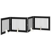 Cancello per cani con supporti 4 pz Rovere Nero 100 x 80 cm CFW4578236